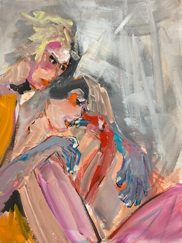 Schilderij getiteld "FEMMES JE VOUS AIME" door Francoise Leblanc, Origineel Kunstwerk, Acryl
