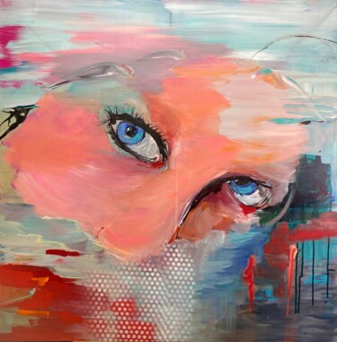 Painting titled "QUI SUIS JE ?" by Francoise Leblanc, Original Artwork, Acrylic