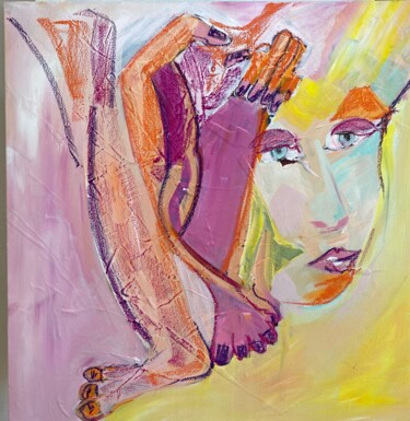 Peinture intitulée "FEMME JUSQU'AU BOUT…" par Francoise Leblanc, Œuvre d'art originale, Acrylique Monté sur Châssis en bois