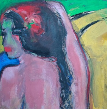 Painting titled "femme endormie" by Françoise Lucq, Original Artwork, Acrylic