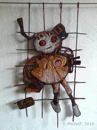 Textile Art titled "Millie Lone" by Françoise Maillet, Original Artwork