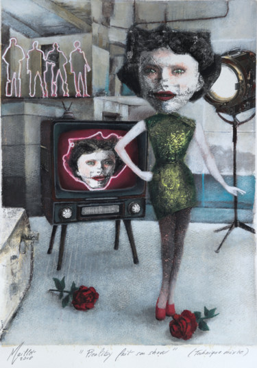 Картина под названием "Reality fait son sh…" - Françoise Maillet, Подлинное произведение искусства