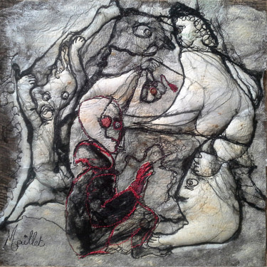 Arte tessile intitolato "La muse" da Françoise Maillet, Opera d'arte originale, Ricamo