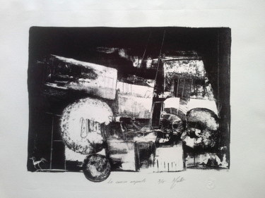 Printmaking titled "Le camion ampoule" by Françoise Maillet, Original Artwork, Lithography