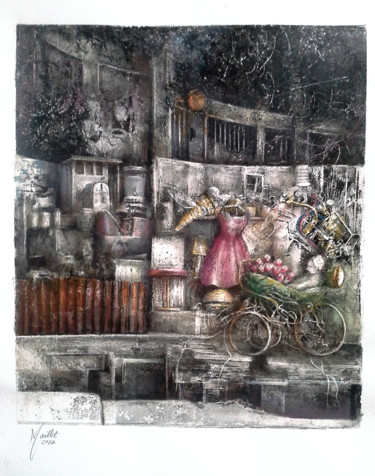 Pintura titulada "La mort filante" por Françoise Maillet, Obra de arte original, Pastel