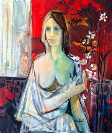 Painting titled ""La nouvelle Pénélo…" by Françoise Marchetti, Original Artwork, Oil Mounted on Wood Stretcher frame