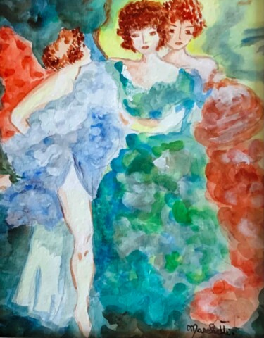 Peinture intitulée ""Femmes rousses écl…" par Françoise Marchetti, Œuvre d'art originale, Aquarelle