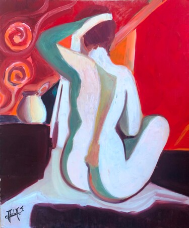 제목이 ""Nu au pichet""인 미술작품 Françoise Marchetti로, 원작, 기름