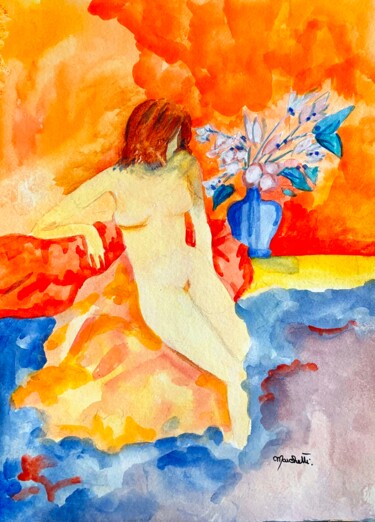 绘画 标题为“"Détente inspirée"” 由Françoise Marchetti, 原创艺术品, 水彩
