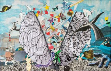 Collages intitulée "SIC ITUR AD ASTRA" par Jannet, Œuvre d'art originale, Collages