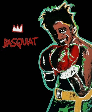 Painting titled "Basquiat 2" by Francoise Minet, Original Artwork, Acrylic