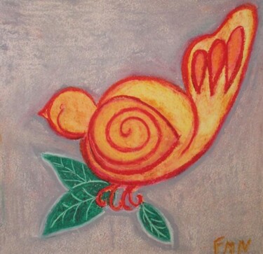 Peinture intitulée "oiseau des reves" par Françoise Néri (Framine), Œuvre d'art originale