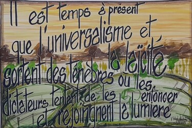 「Universalisme.」というタイトルの絵画 Françoise Niel Aubinによって, オリジナルのアートワーク, 水彩画