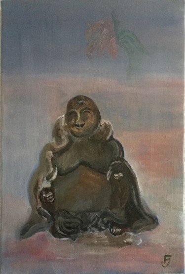 Painting titled "Le bouddha bronzé" by Oise, Original Artwork, Acrylic