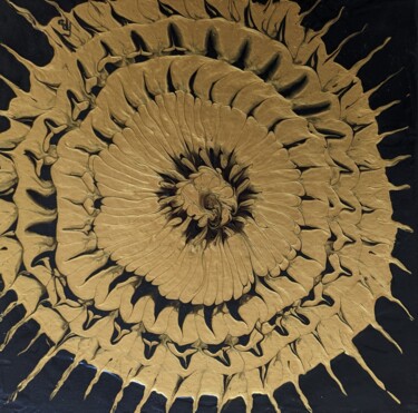 Peinture intitulée "Soleil d'or" par Françoise Petitjean, Œuvre d'art originale, Acrylique Monté sur Châssis en bois