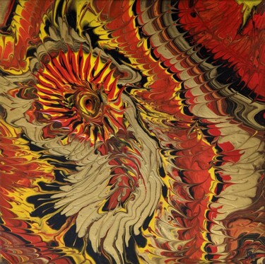 Pintura intitulada "Indiens volcaniques" por Françoise Petitjean, Obras de arte originais, Acrílico Montado em Armação em ma…
