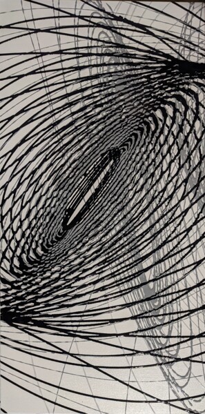 Pintura titulada "L'oeil du cyclone g…" por Françoise Petitjean, Obra de arte original, Acrílico Montado en Bastidor de cami…