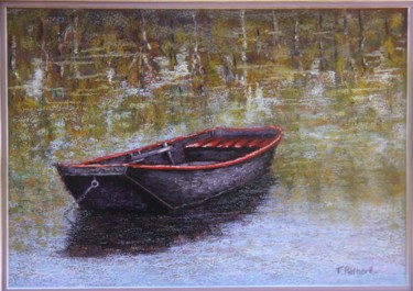 Peinture intitulée "Barque De Loire" par Françoise Réthoré, Œuvre d'art originale, Pastel