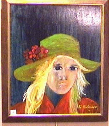 Peinture intitulée "Jeune Fille au chap…" par Françoise Rischmann, Œuvre d'art originale