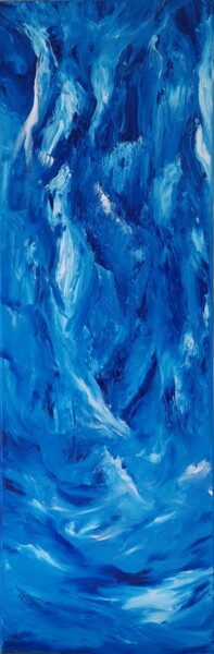 Peinture intitulée "Cascade bleue" par Françoise Rutillet, Œuvre d'art originale, Huile