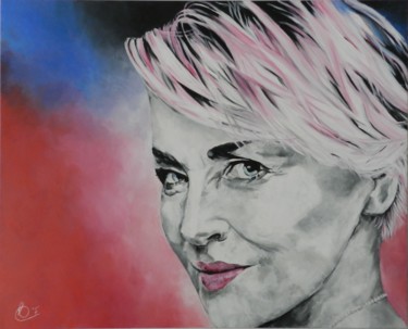 Pintura titulada "Sharon Stone" por Francoise Souriau, Obra de arte original, Acrílico Montado en Bastidor de camilla de mad…