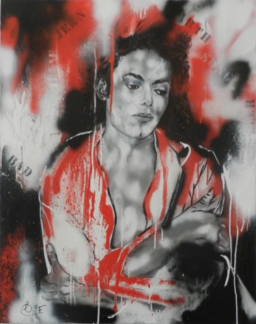 Pintura titulada "Michaël Jackson" por Francoise Souriau, Obra de arte original, Acrílico Montado en Bastidor de camilla de…