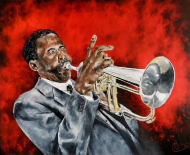 Pintura titulada "Son de trompette" por Francoise Souriau, Obra de arte original, Oleo Montado en Bastidor de camilla de mad…