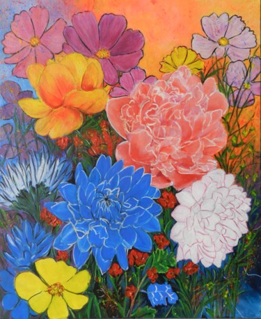 Belles de jour Pintura intitulada "Belles de jour" por Francoise Souriau, Obras de arte originais, Acrílico Montado em Maca de lona