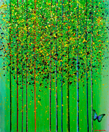 Pintura intitulada ""Le Rêve du Papillo…" por Françoise Suzanne, Obras de arte originais, Óleo