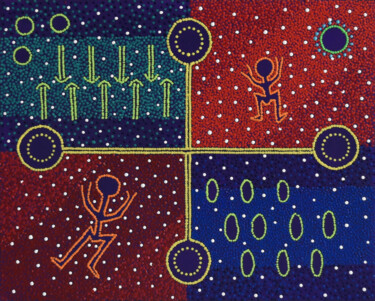 Pintura titulada "Rencontres tribales" por Françoise Suzanne, Obra de arte original, Acrílico Montado en Otro panel rígido