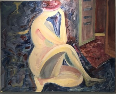 Malerei mit dem Titel "Nymphee" von Francoise Tard, Original-Kunstwerk, Acryl