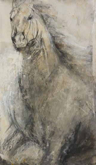 Peinture intitulée "Cheval en mouvement" par Françoise Bellière, Œuvre d'art originale, Autre
