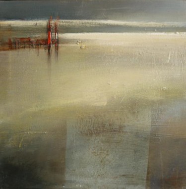 Peinture intitulée "Bord de mer du nord…" par Françoise Bellière, Œuvre d'art originale