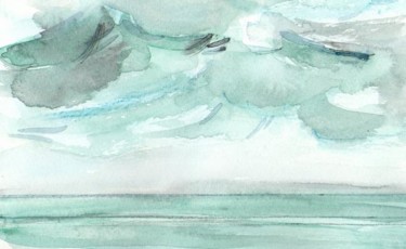Peinture intitulée "mer et ciel" par Françoise Bessières, Œuvre d'art originale