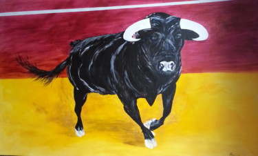 Painting titled "toro" by Francoise Bontemps, Original Artwork, Acrylic