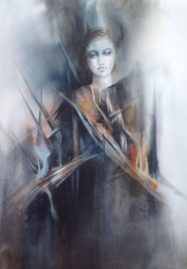 Pittura intitolato "Le poids de l'innoc…" da Françoise Dézert, Opera d'arte originale