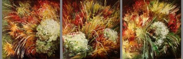 Peinture intitulée "Artifice floral (tr…" par Françoise Hannequin, Œuvre d'art originale