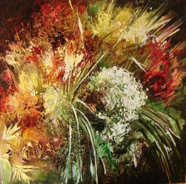 Peinture intitulée "Artifice floral 3" par Françoise Hannequin, Œuvre d'art originale