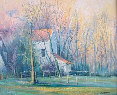 Painting titled "Matin d'hiver" by Françoise Hannequin, Original Artwork