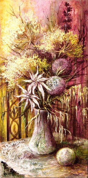 Peinture intitulée "Bouquet d'ombelles 2" par Françoise Hannequin, Œuvre d'art originale