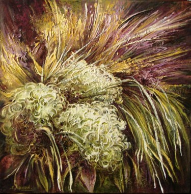 Peinture intitulée "artifice floral 7" par Françoise Hannequin, Œuvre d'art originale