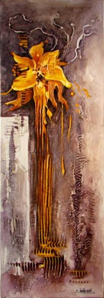 Peinture intitulée "amaryllis jaune" par Françoise Hannequin, Œuvre d'art originale