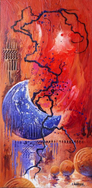 Painting titled "equilibre-30-x-60.j…" by Françoise Hannequin, Original Artwork, Oil