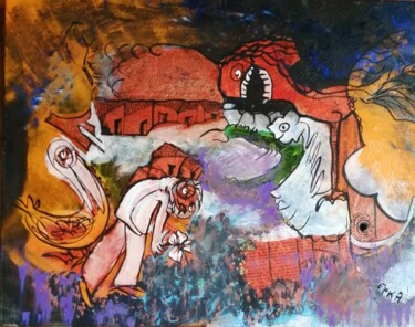 Malerei mit dem Titel "Ulysse" von Efka, Original-Kunstwerk, Acryl