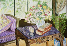 Peinture intitulée "Bouquet de fleurs s…" par Françoise-Elisabeth Lallemand, Œuvre d'art originale, Huile
