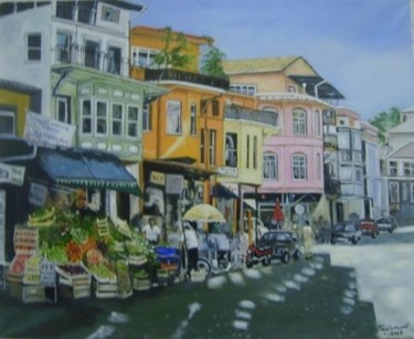 Peinture intitulée "Rue d'Ankara  Istan…" par Françoise-Elisabeth Lallemand, Œuvre d'art originale