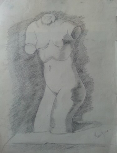 Drawing titled "buste" by Lorifrance, Original Artwork, Pencil