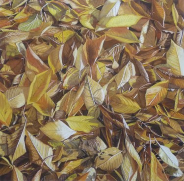 Dessin intitulée "Mille-feuilles d'Au…" par Françoise Mahe, Œuvre d'art originale, Pastel