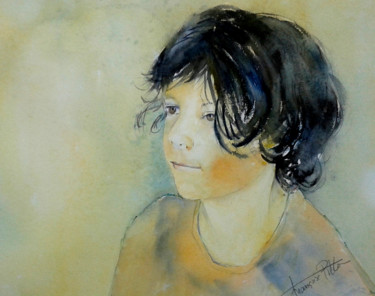 Painting titled "Charly" by Françoise Pillou, Original Artwork, Watercolor
