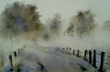 Painting titled "brouillard-en-novem…" by Françoise Pillou, Original Artwork, Watercolor